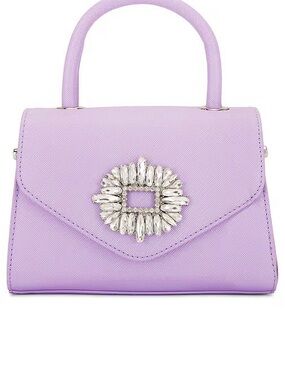 olga berg Alejandra Embellished Top Handle in Lilac